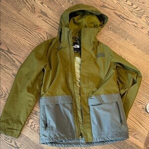 The North Face Olive and Gray Hooded Jacket